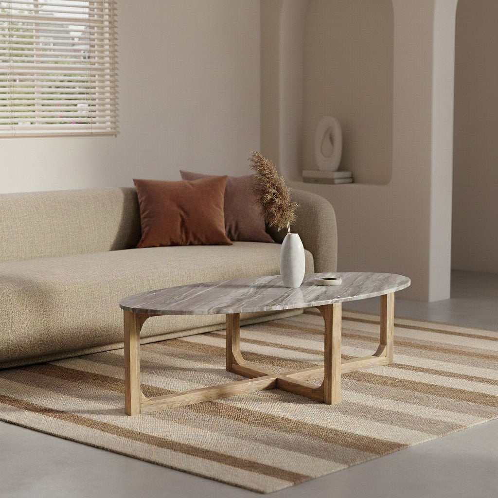 Table basse Marbre Fantasy Ovale Marron Raw Materials
