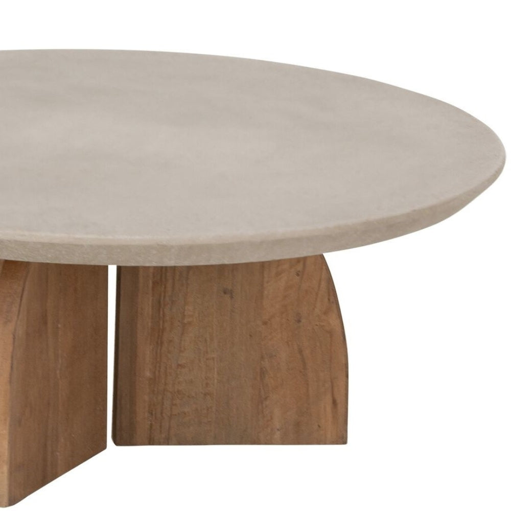 DTP Home Table basse Nova Lot de 2 Teck + Travertin