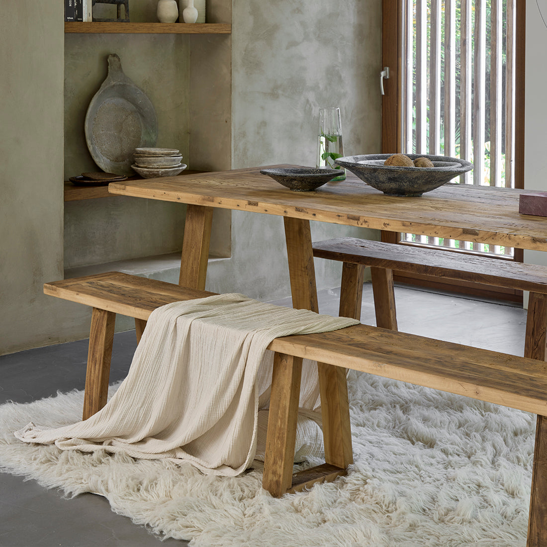 Table à manger en teck Farmwood 200 cm Raw Materials