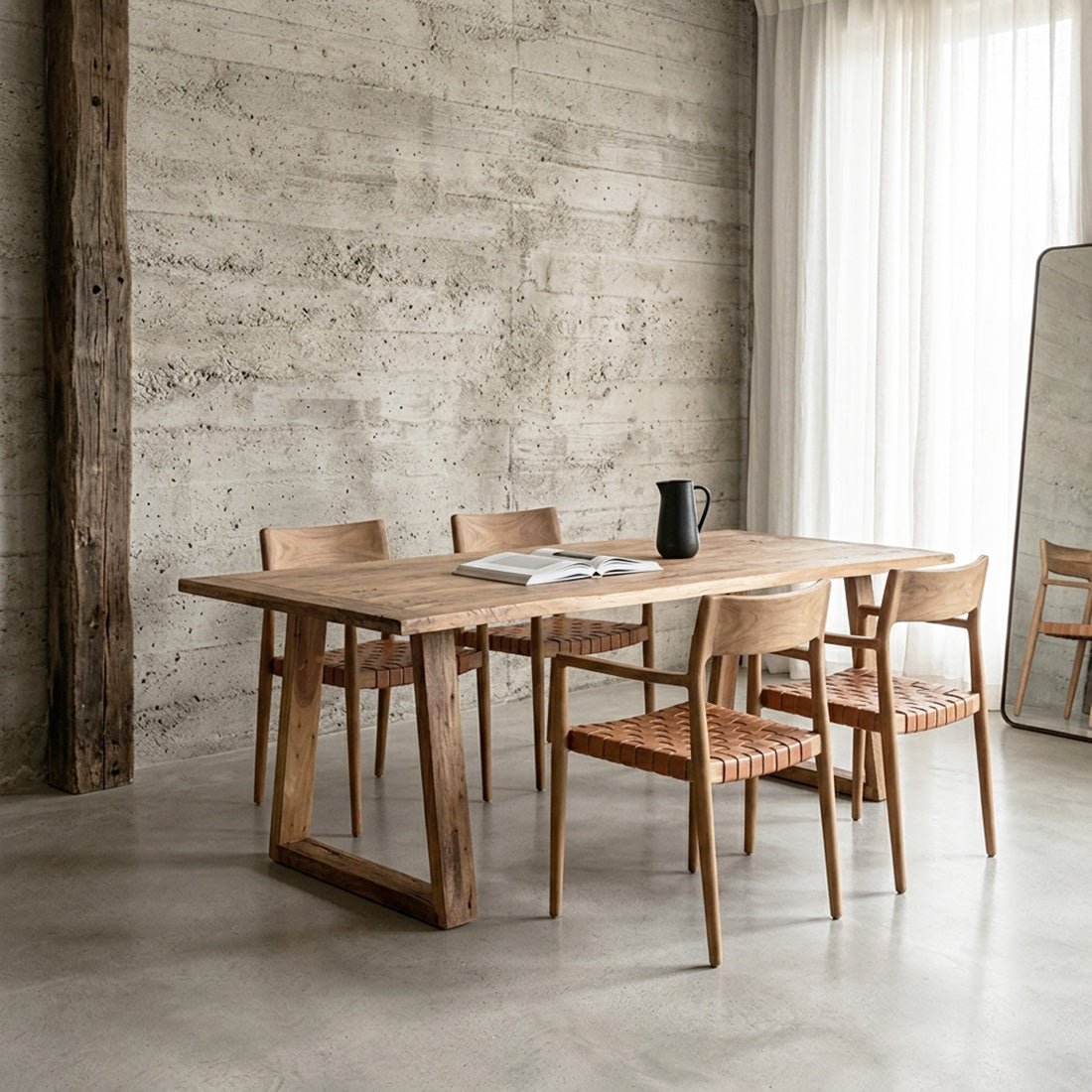 Table à manger en teck Farmwood 240 cm Raw Materials