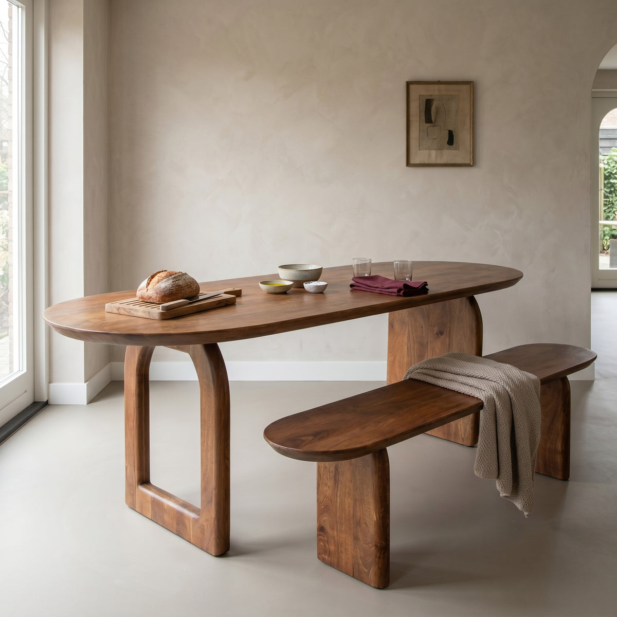 Table à manger Bullnose Mix marron 180 cm Raw Materials
