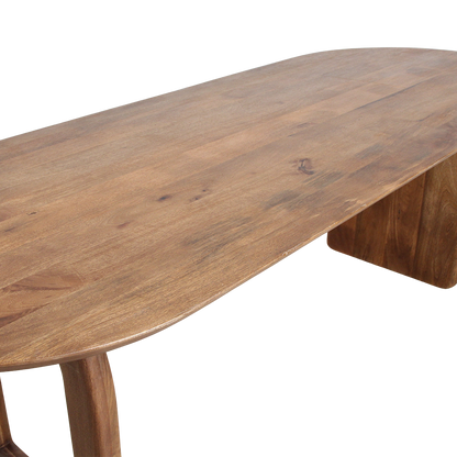 Table à manger Bullnose Mix marron 180 cm Raw Materials