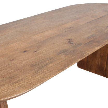 Table à manger Bullnose ouverte marron 180 cm Raw Materials