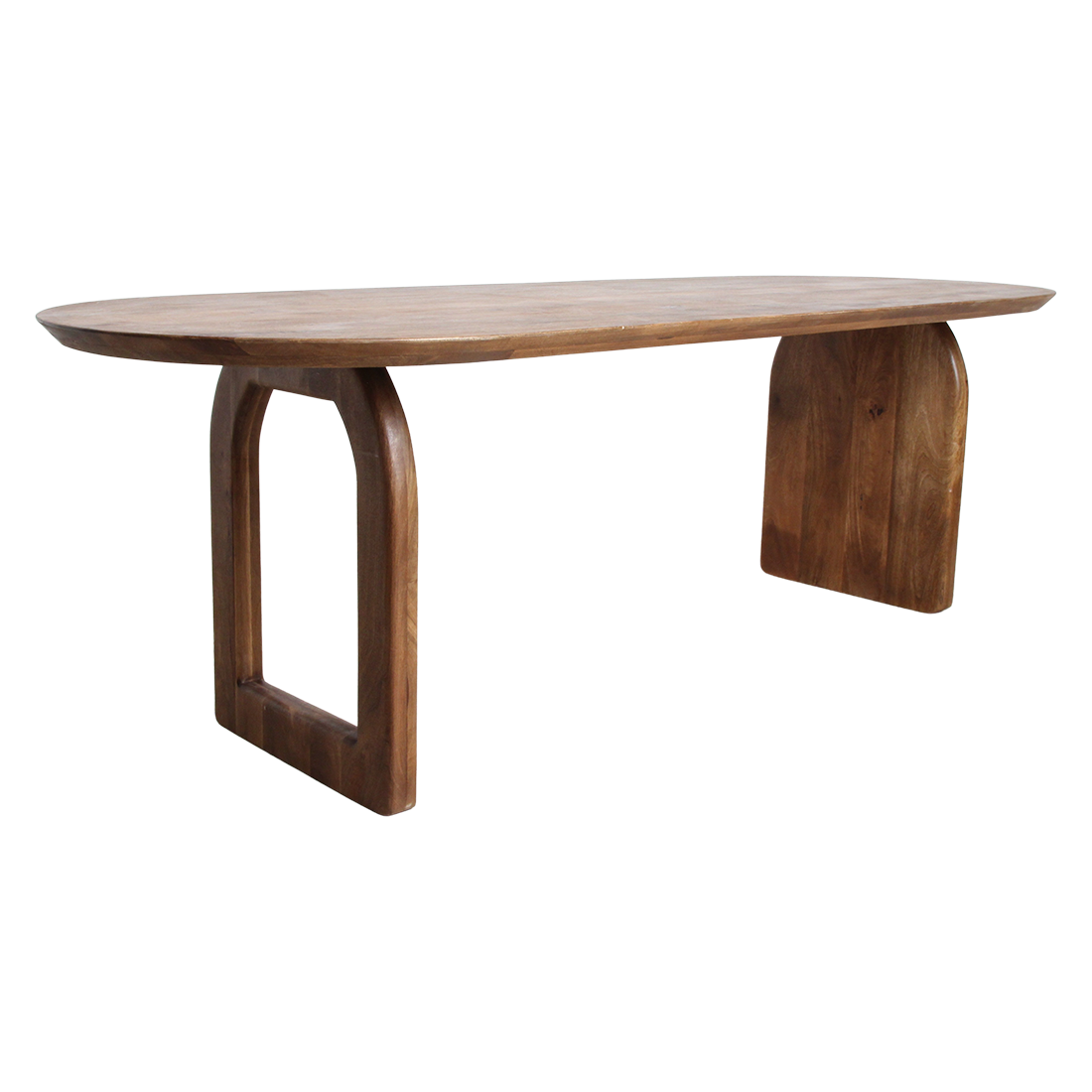 Table à manger Bullnose Mix marron 200 cm Raw Materials