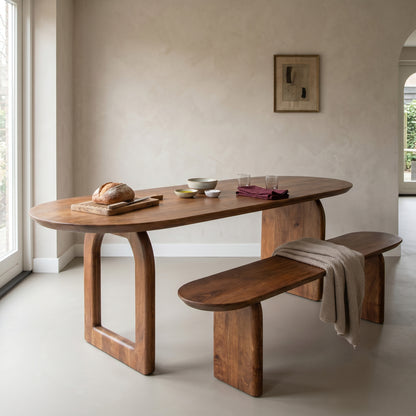 Table à manger Bullnose Mix marron 200 cm Raw Materials