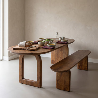 Table à manger Bullnose Mix marron 200 cm Raw Materials