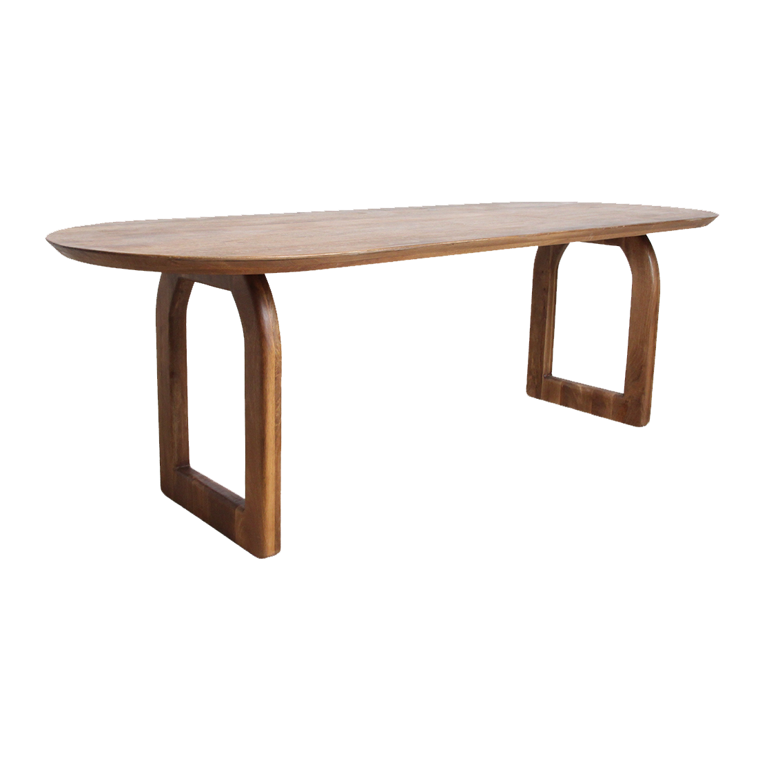 Table à manger Bullnose ouverte marron 200 cm Raw Materials