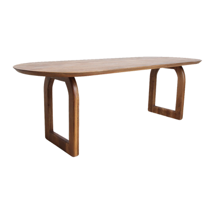 Table à manger Bullnose ouverte marron 200 cm Raw Materials