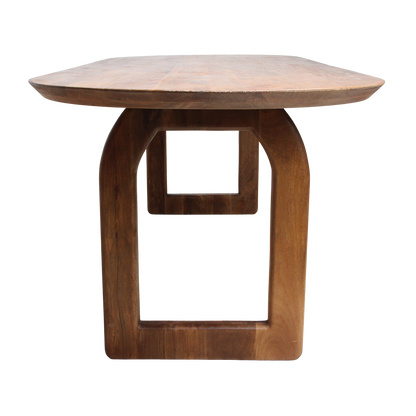 Table à manger Bullnose ouverte marron 200 cm Raw Materials