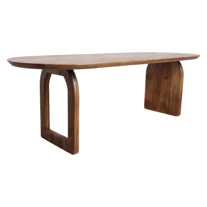 Table à manger Bullnose Mix marron 240 cm Raw Materials