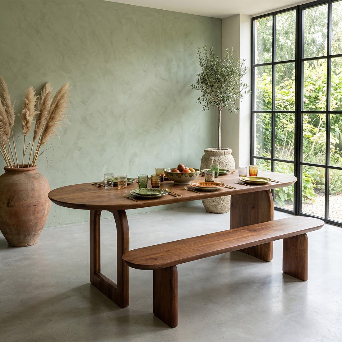 Table à manger Bullnose Mix marron 240 cm Raw Materials