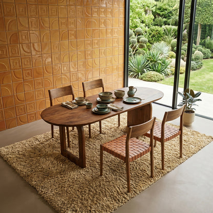 Table à manger Bullnose Mix marron 240 cm Raw Materials