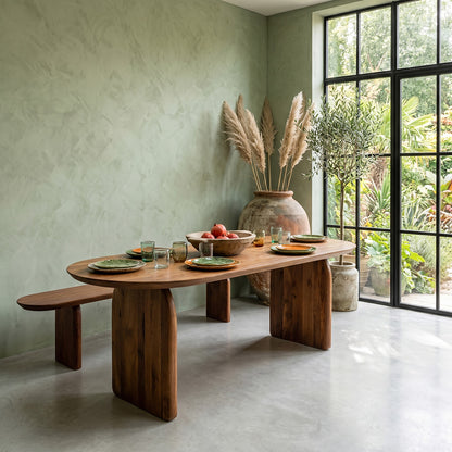 Table à manger Bullnose marron fermé 240 cm Raw Materials