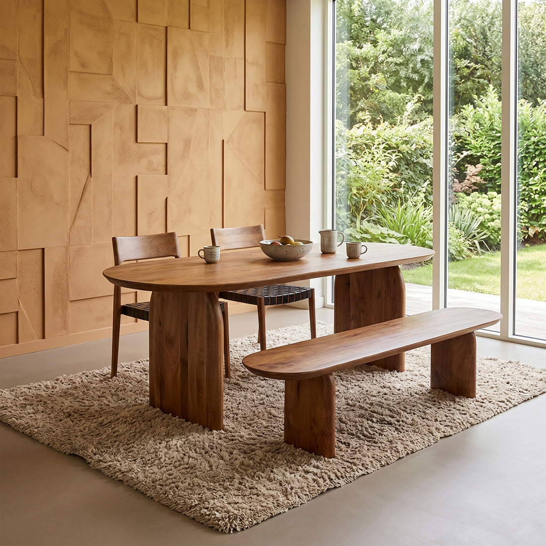 Table à manger Bullnose marron fermé 240 cm Raw Materials