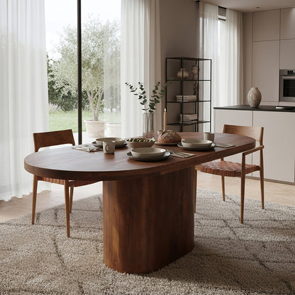Table à manger Bullnose Rectangulaire Ovale Bois de manguier 240cm Matières premières