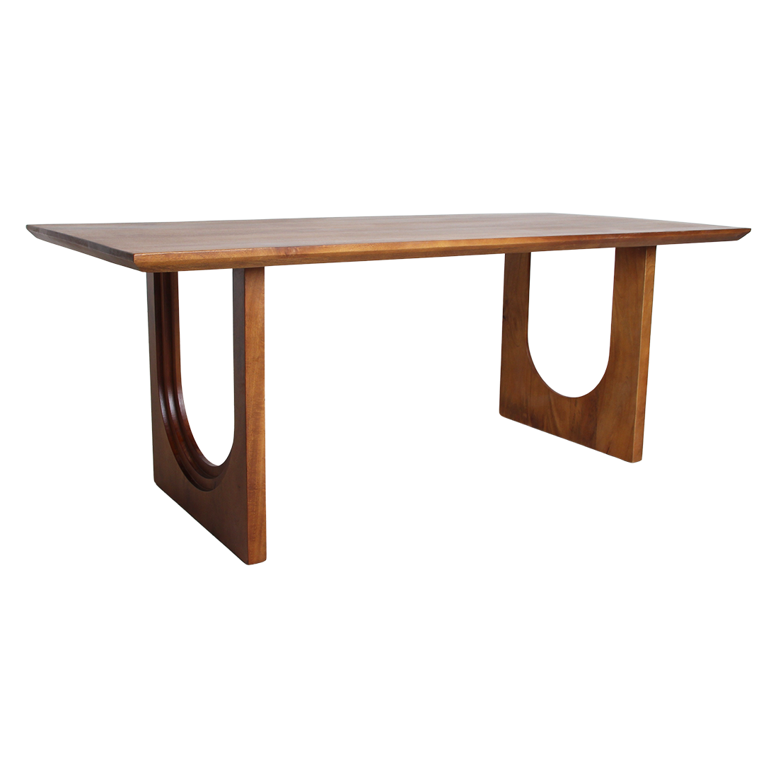 Table de salle à manger Bullnose Chamfered Arch en bois de manguier 180 cm Matières premières