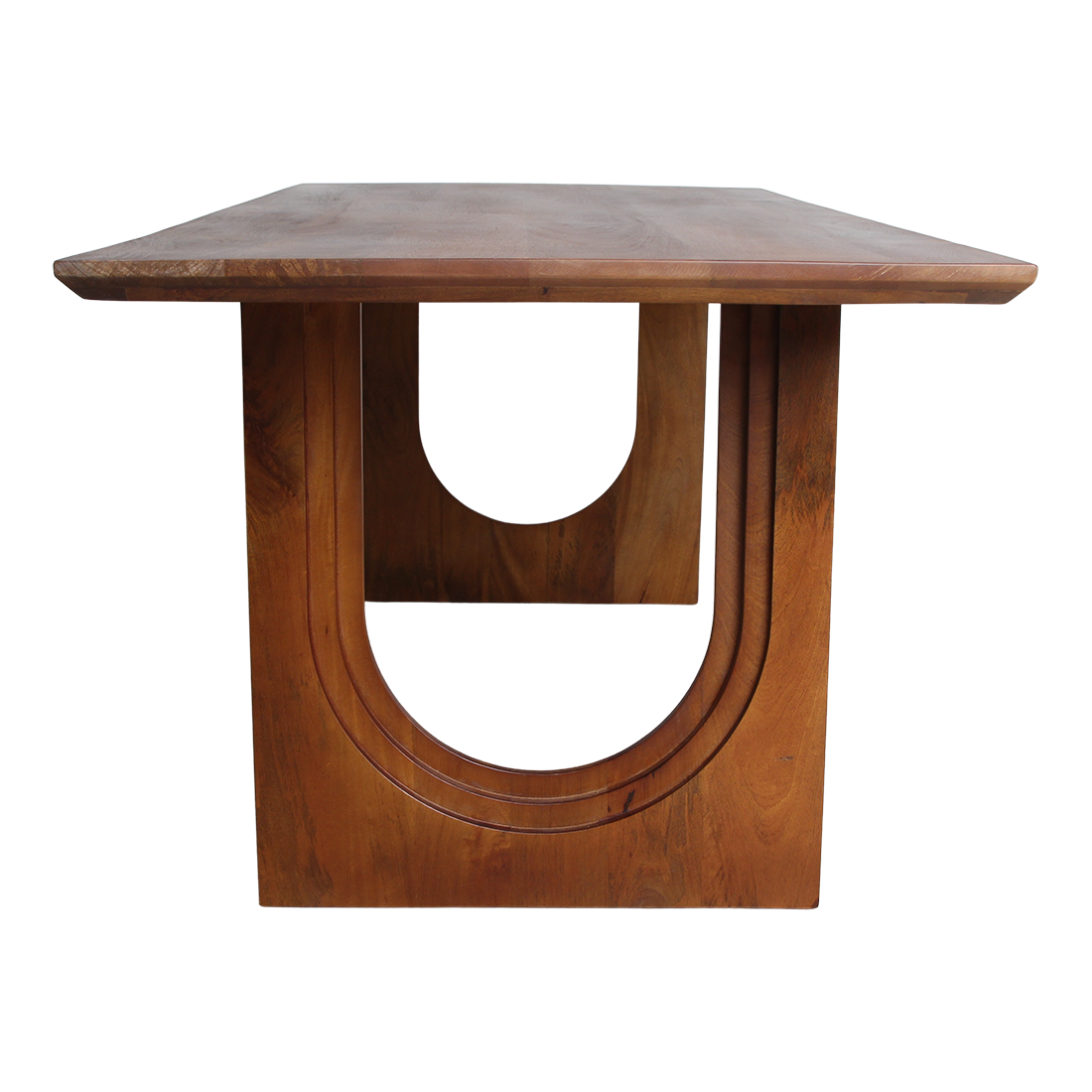 Table de salle à manger Bullnose Chamfered Arch en bois de manguier 180 cm Matières premières