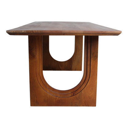 Table de salle à manger Bullnose Chamfered Arch en bois de manguier 180 cm Matières premières