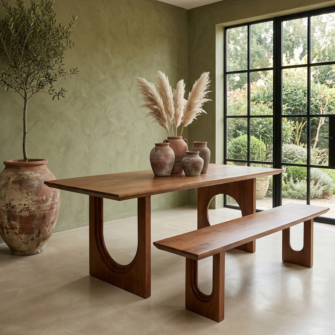 Table de salle à manger Bullnose Chamfered Mix Bois de manguier 180cm Matières premières