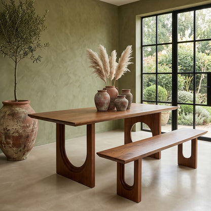 Table de salle à manger Bullnose Chamfered Mix Bois de manguier 240cm Matières premières