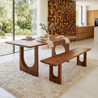 Table de salle à manger Bullnose Chamfered Mix Bois de manguier 240cm Matières premières