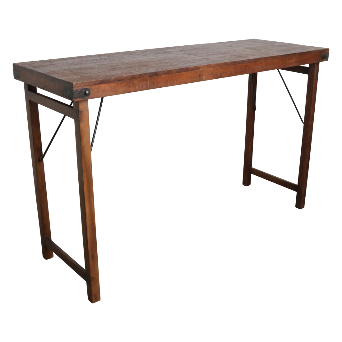 Table de marché en bois marron, pliable, matières brutes