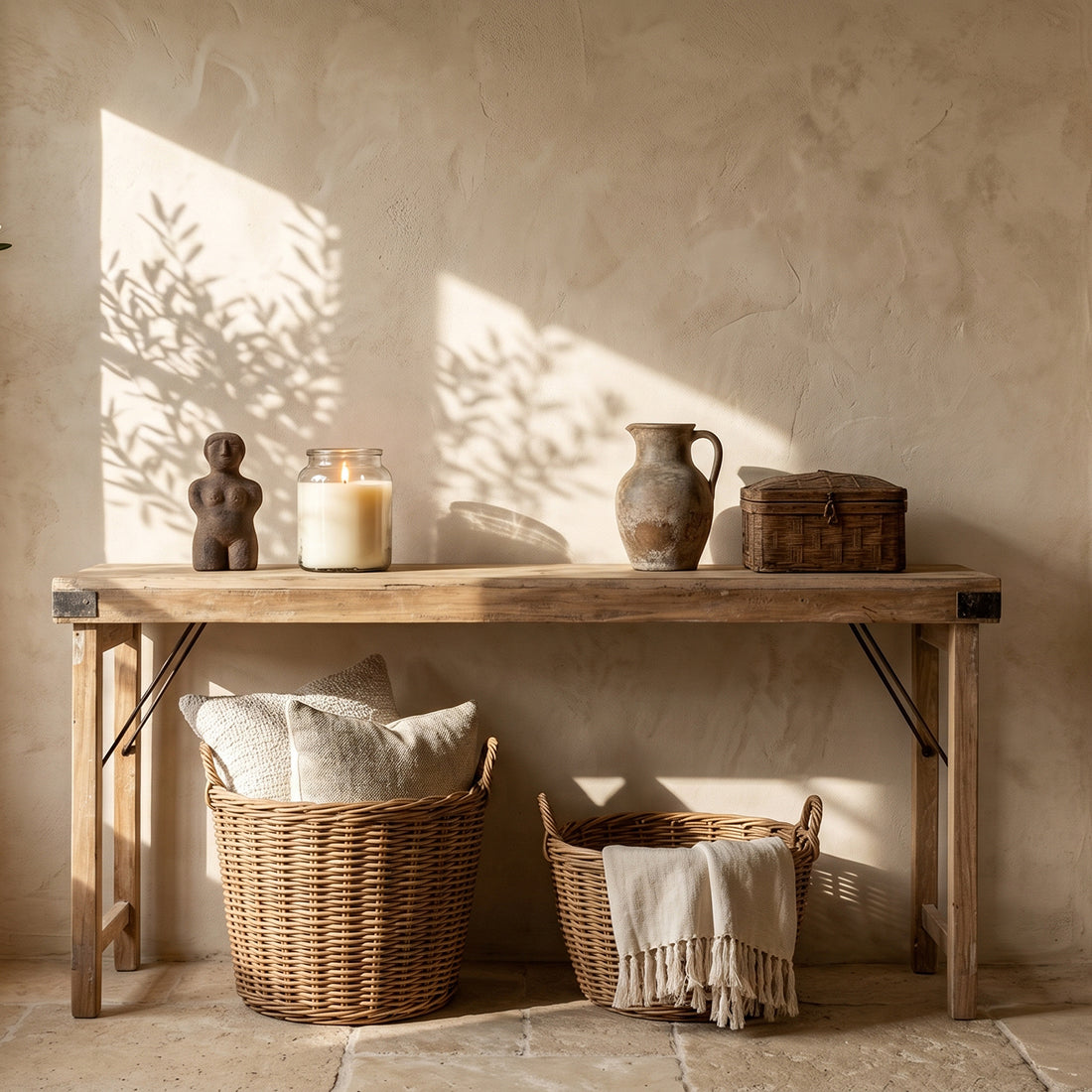Console Rabattable Limewash  Matières Premières