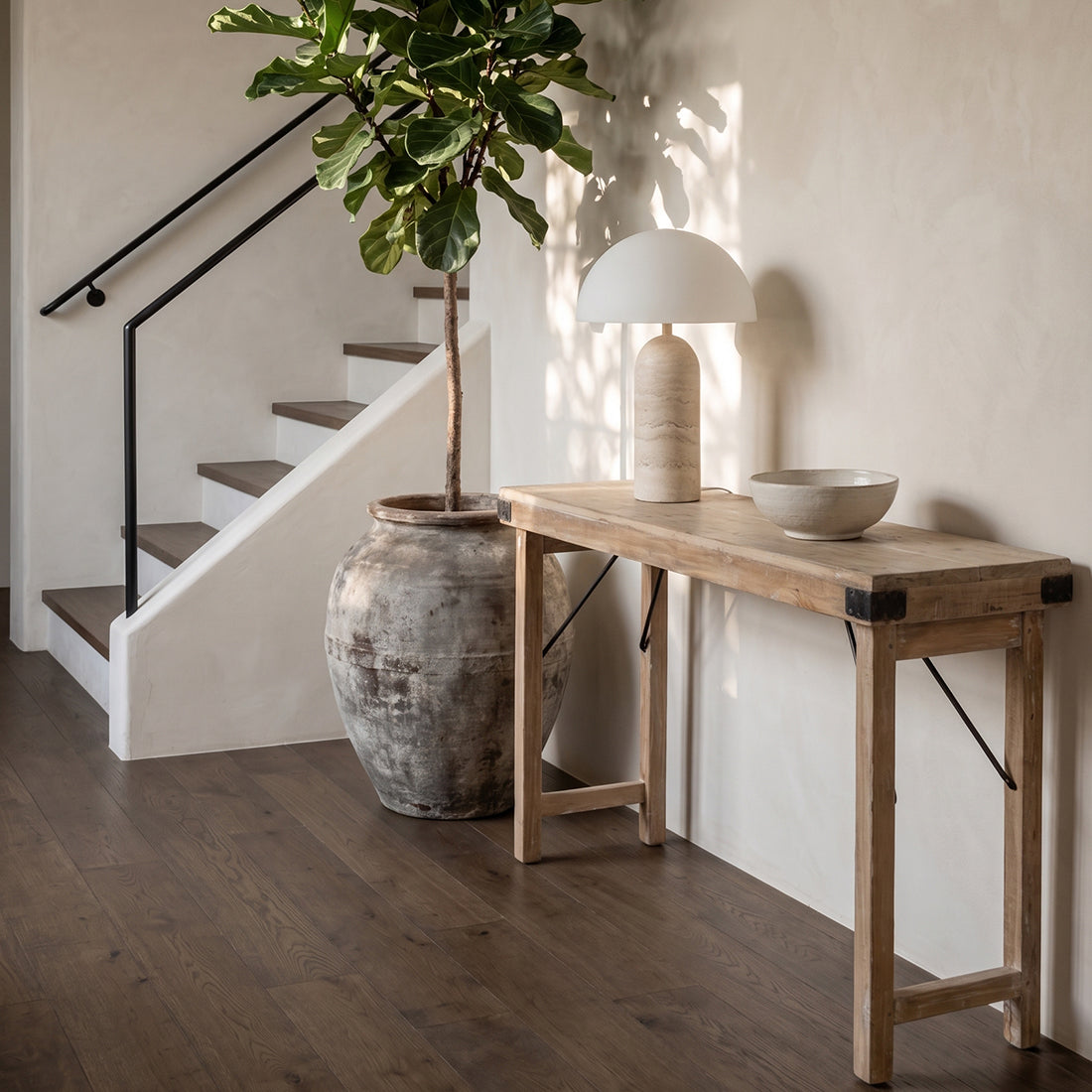 Console Rabattable Limewash  Matières Premières