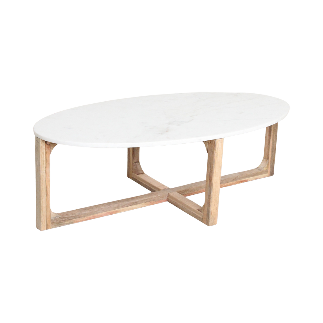 Table basse ovale en marbre blanc Raw Materials