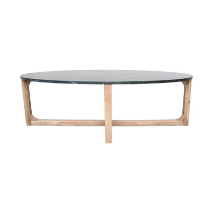 Table basse ovale en marbre vert Raw Materials