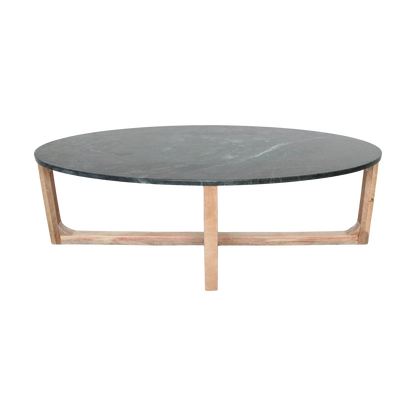 Table basse ovale en marbre vert Raw Materials
