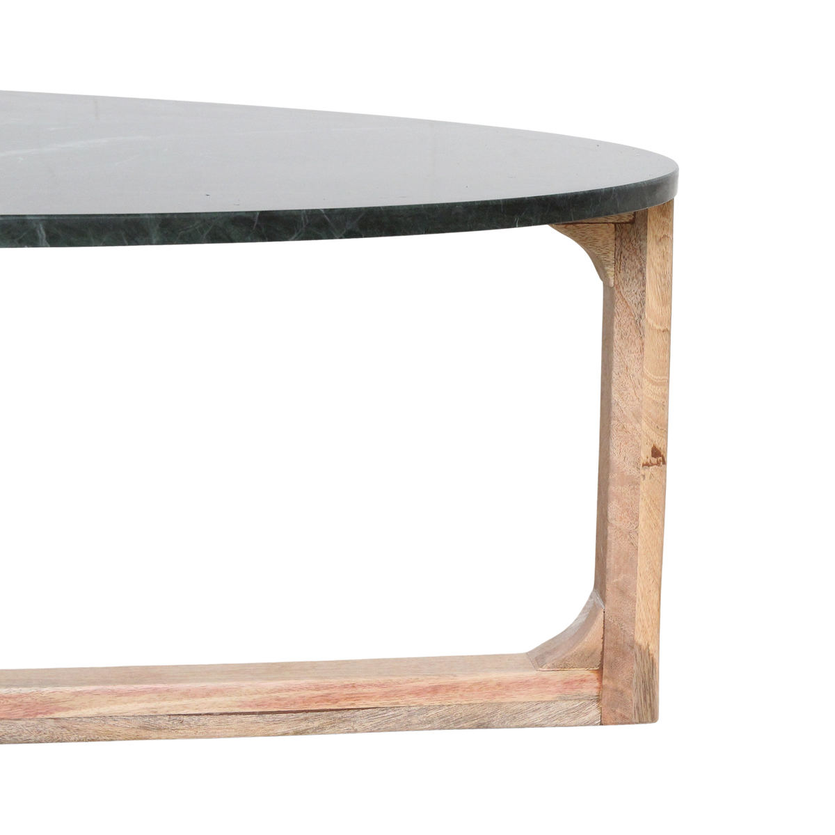 Table basse ovale en marbre vert Raw Materials