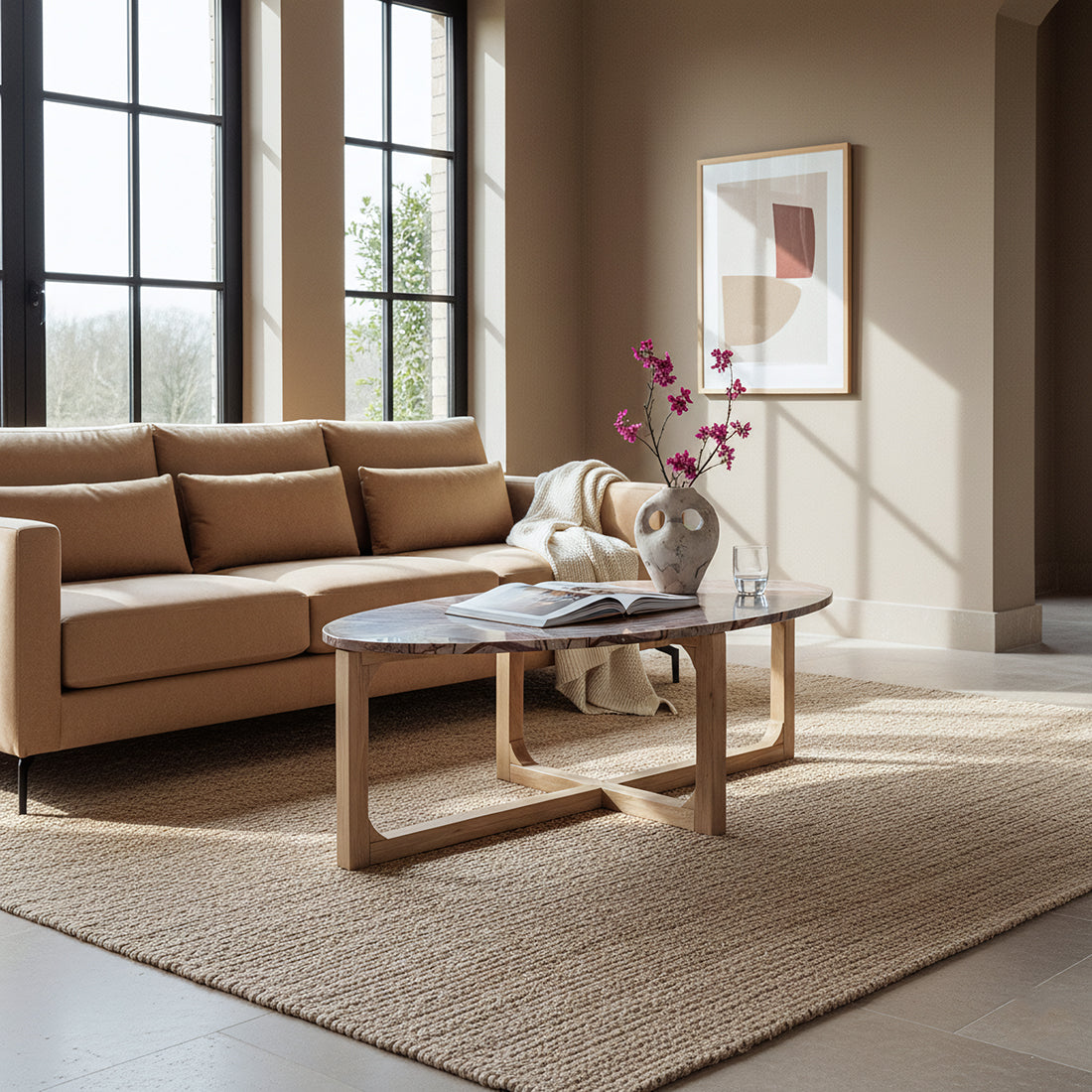 Table basse ovale en marbre Bizar Raw Materials