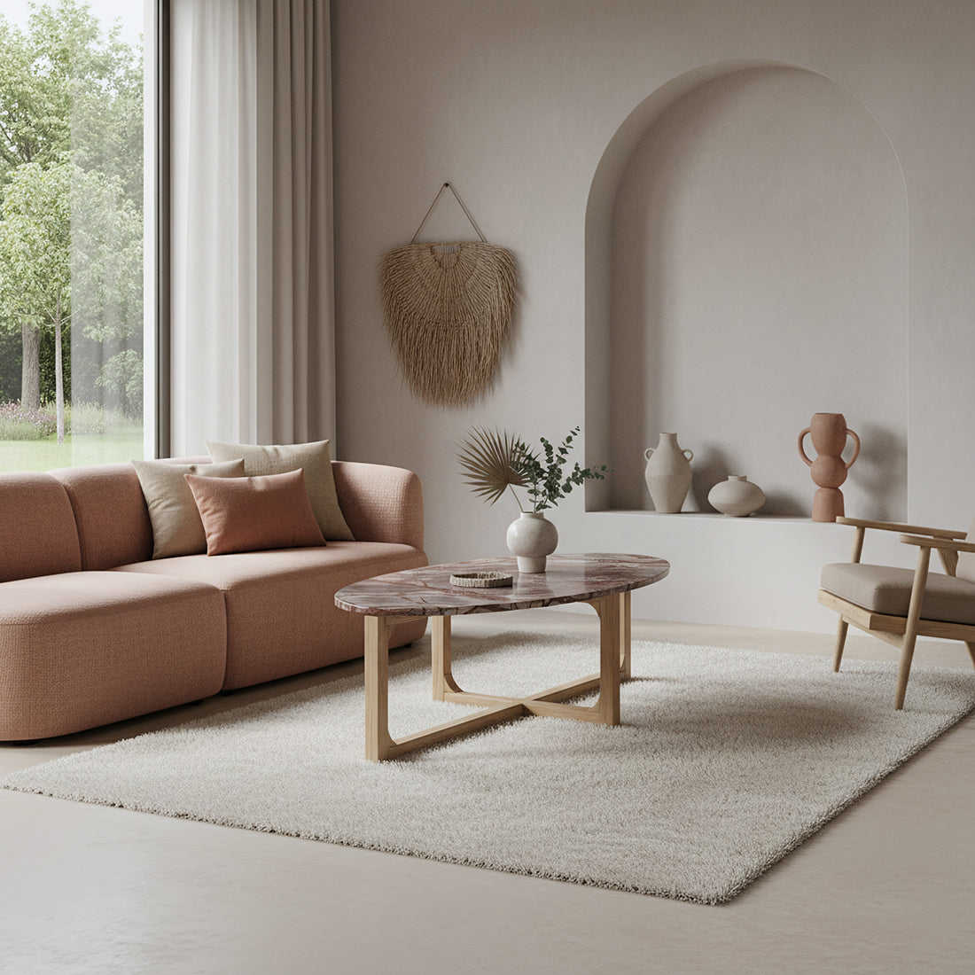 Table basse ovale en marbre Bizar Raw Materials