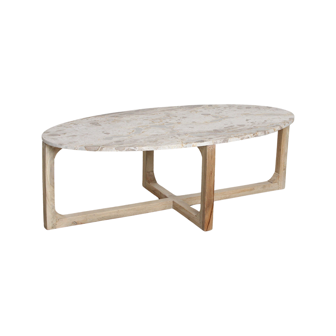 Table basse ovale en marbre crème Raw Materials