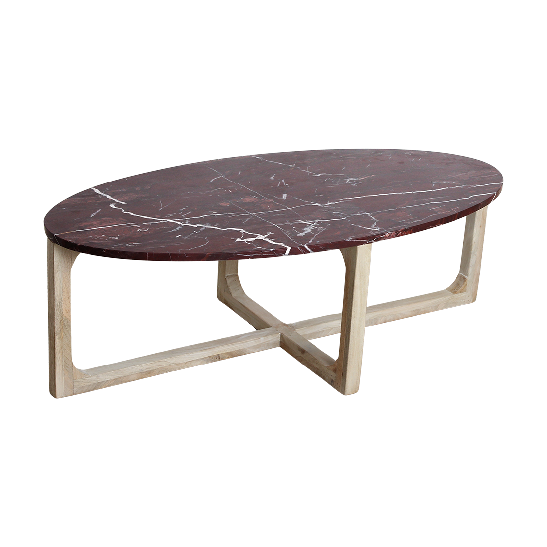 Table basse ovale en marbre « Cherry » Raw Materials