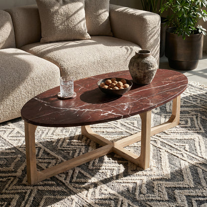 Table basse ovale en marbre « Cherry » Raw Materials