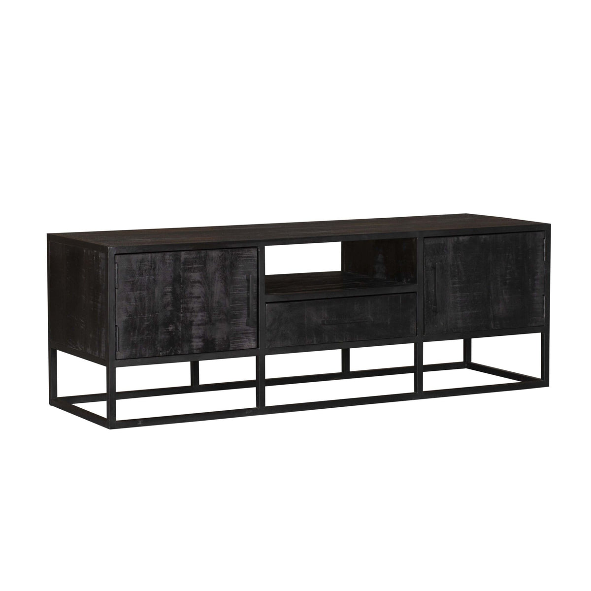 Meuble TV Denver Bois de Manguier Noir 145cm Starfurn