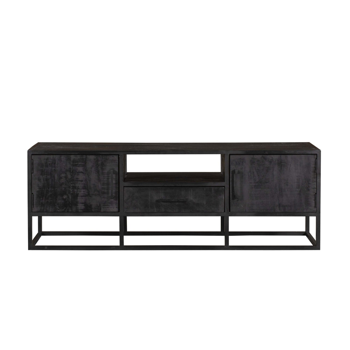 Meuble TV Denver Bois de Manguier Noir 145cm Starfurn