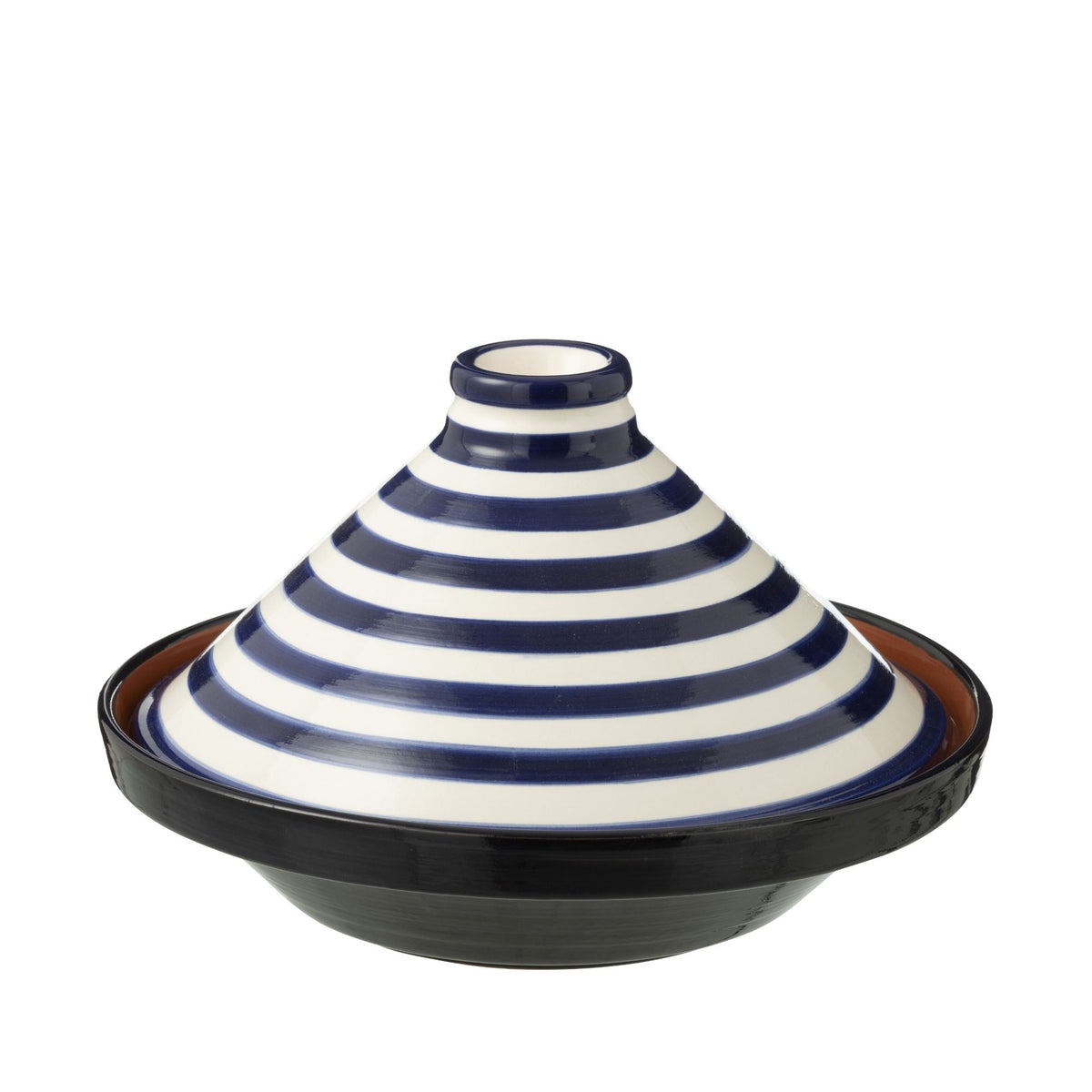 Tagine Granada Rayures Bleu Cobalt/Blanc Céramique J-Line
