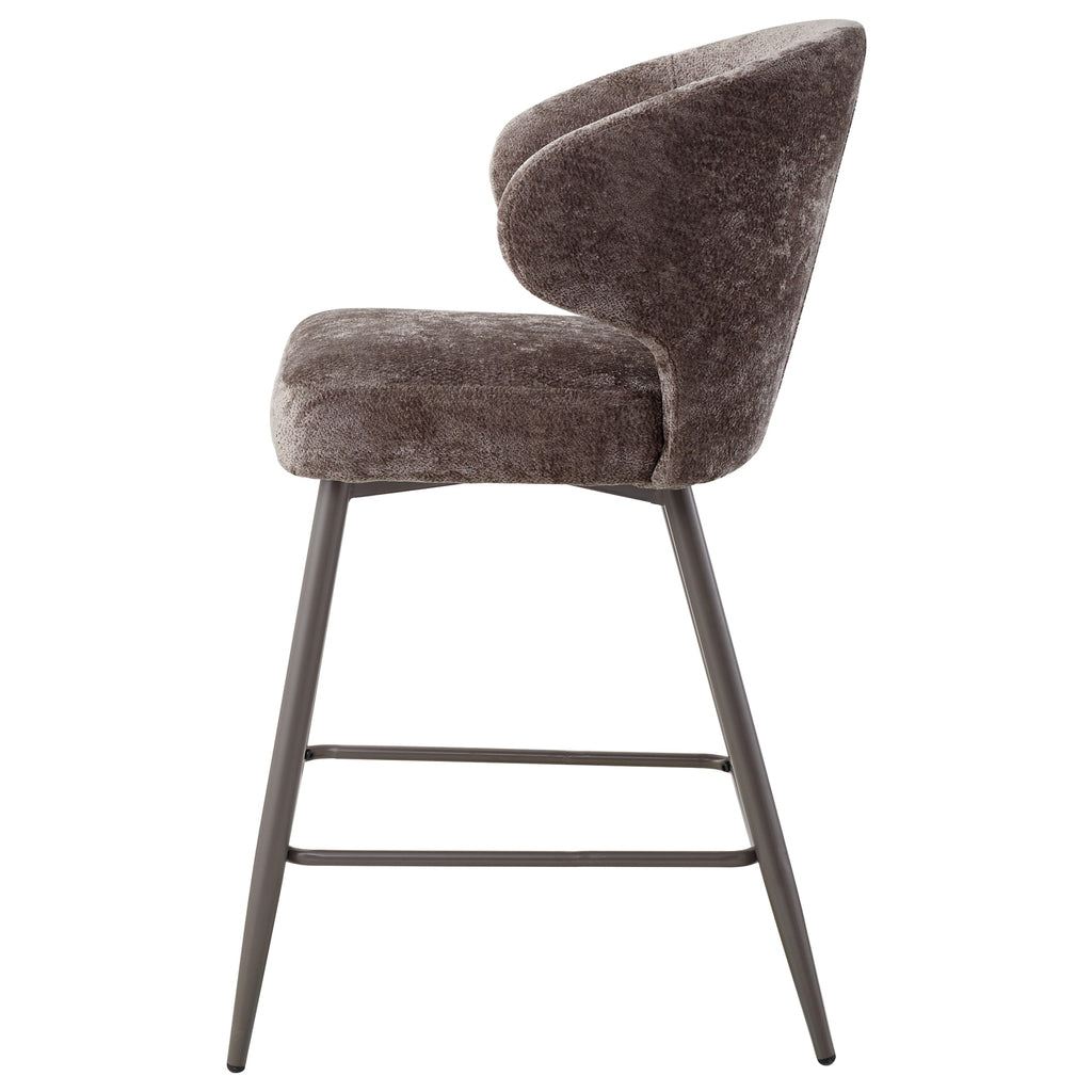 Ares Grey bar chair aphrodite 7 mocco clay leg PTMD - Barkruk - PTMD - livinglovely.nl