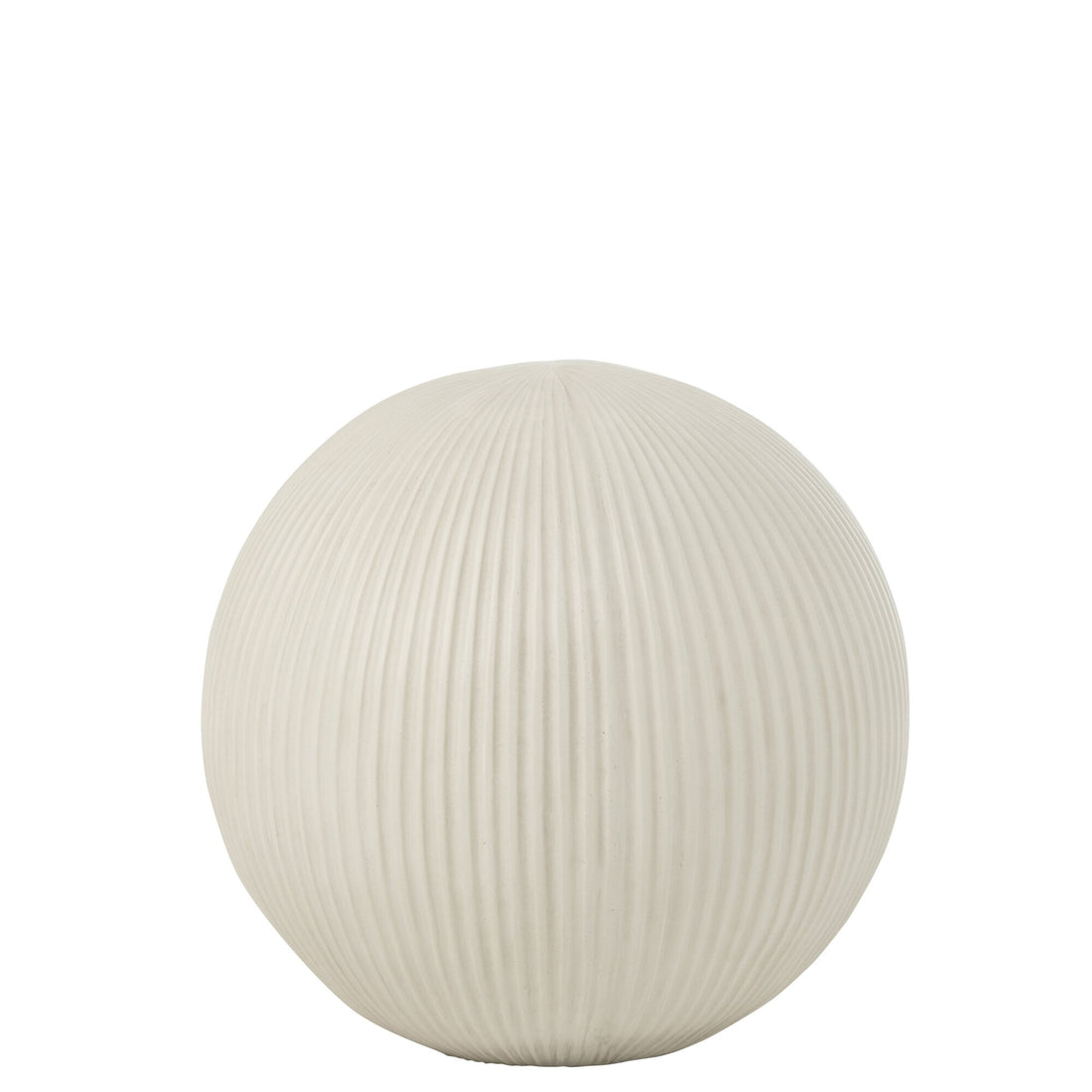 Boule déco en argile blanche, grande, 39,5 cm x 37,5 cm x 39,5 cm