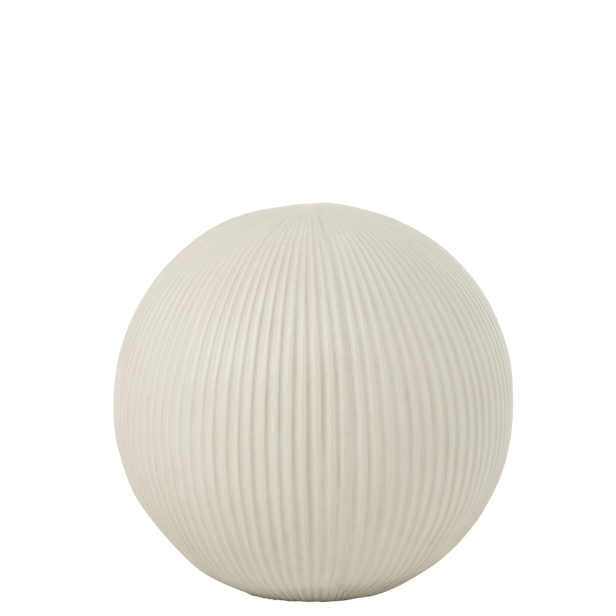Boule déco en argile blanche, grande, 39,5 cm x 37,5 cm x 39,5 cm