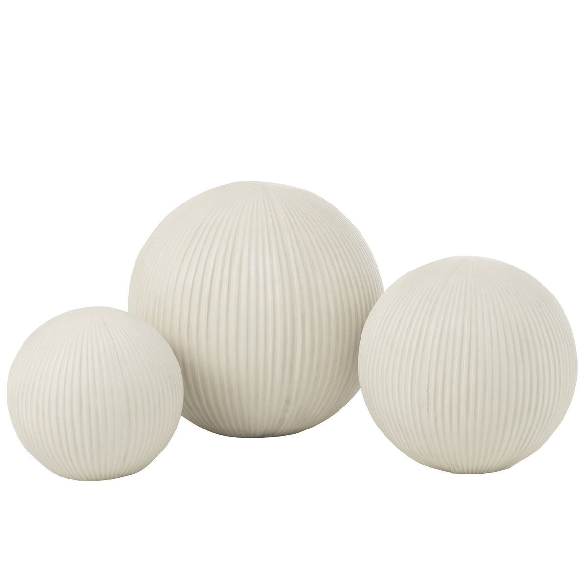 Boule déco en argile blanche, grande, 39,5 cm x 37,5 cm x 39,5 cm