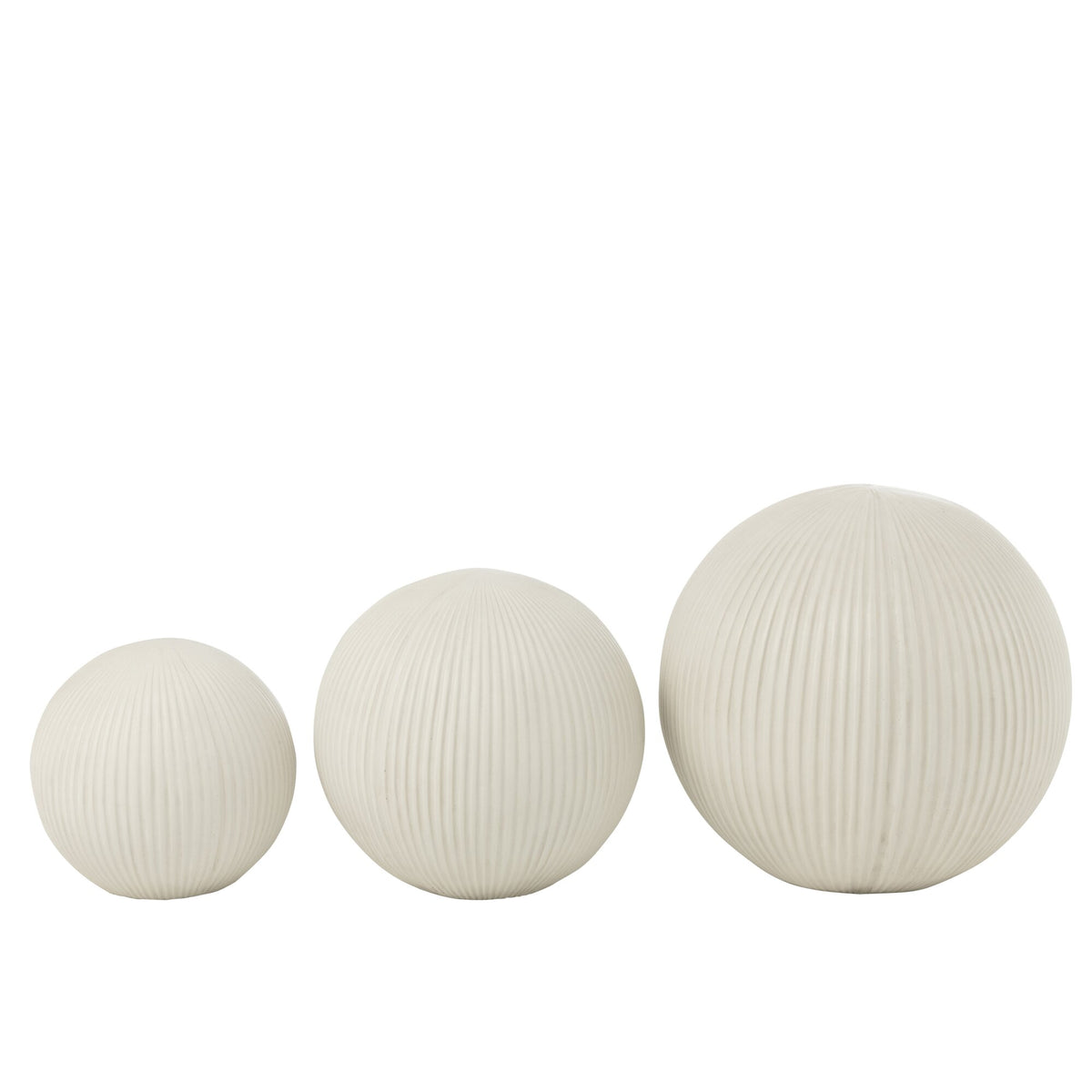 Boule déco en argile blanche, grande, 39,5 cm x 37,5 cm x 39,5 cm