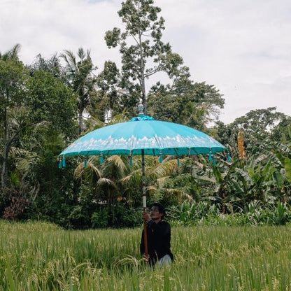 Bali Parasol - Blauw Half Zilver - 180cm - Parasol - Todo Bien - livinglovely.nl