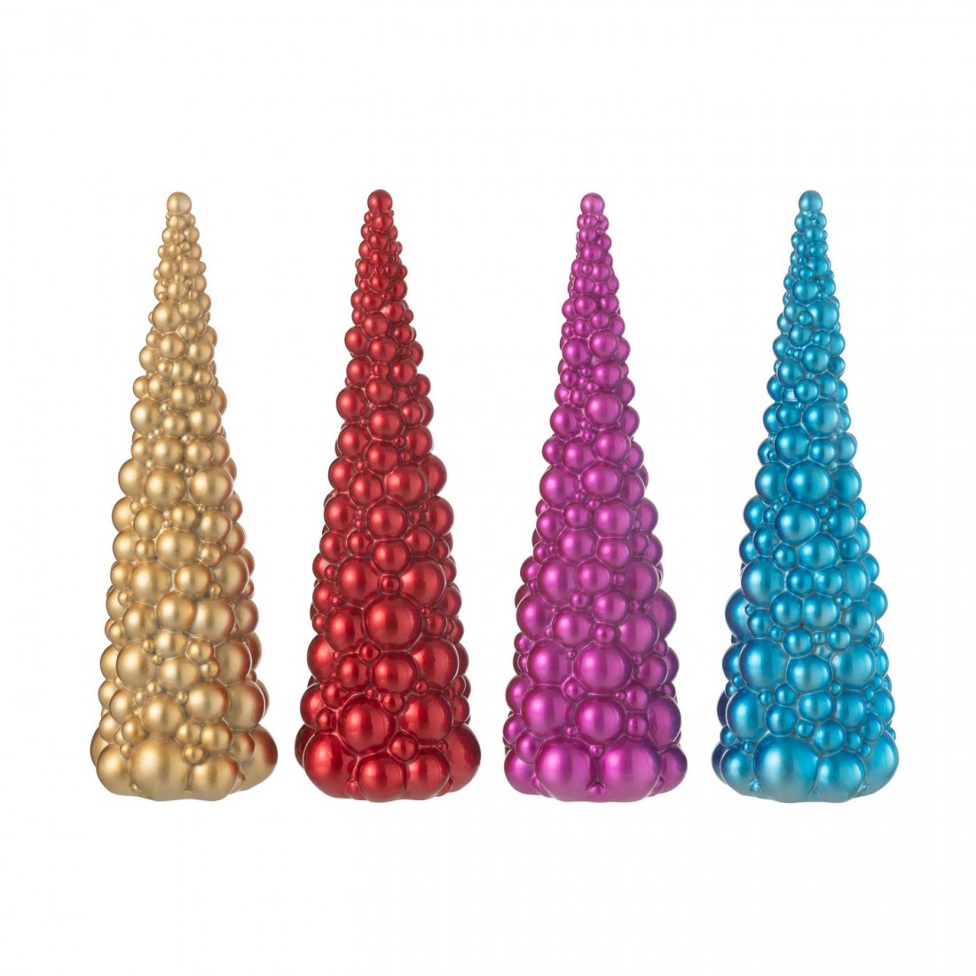 Ballen Kerstboom Resine Mix Large set van 4 - Kerstdecoratie - J-Line - livinglovely.nl