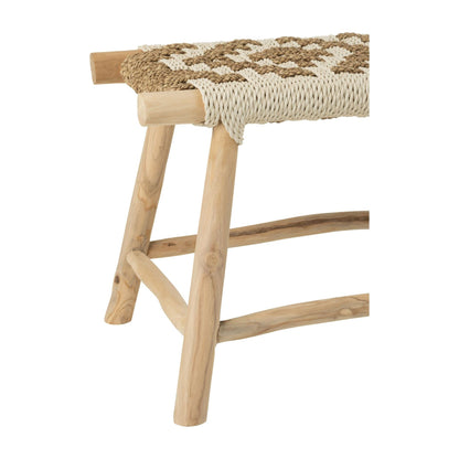 Canapé Waverly Teck/Jonc de mer Naturel/Blanc J-Line