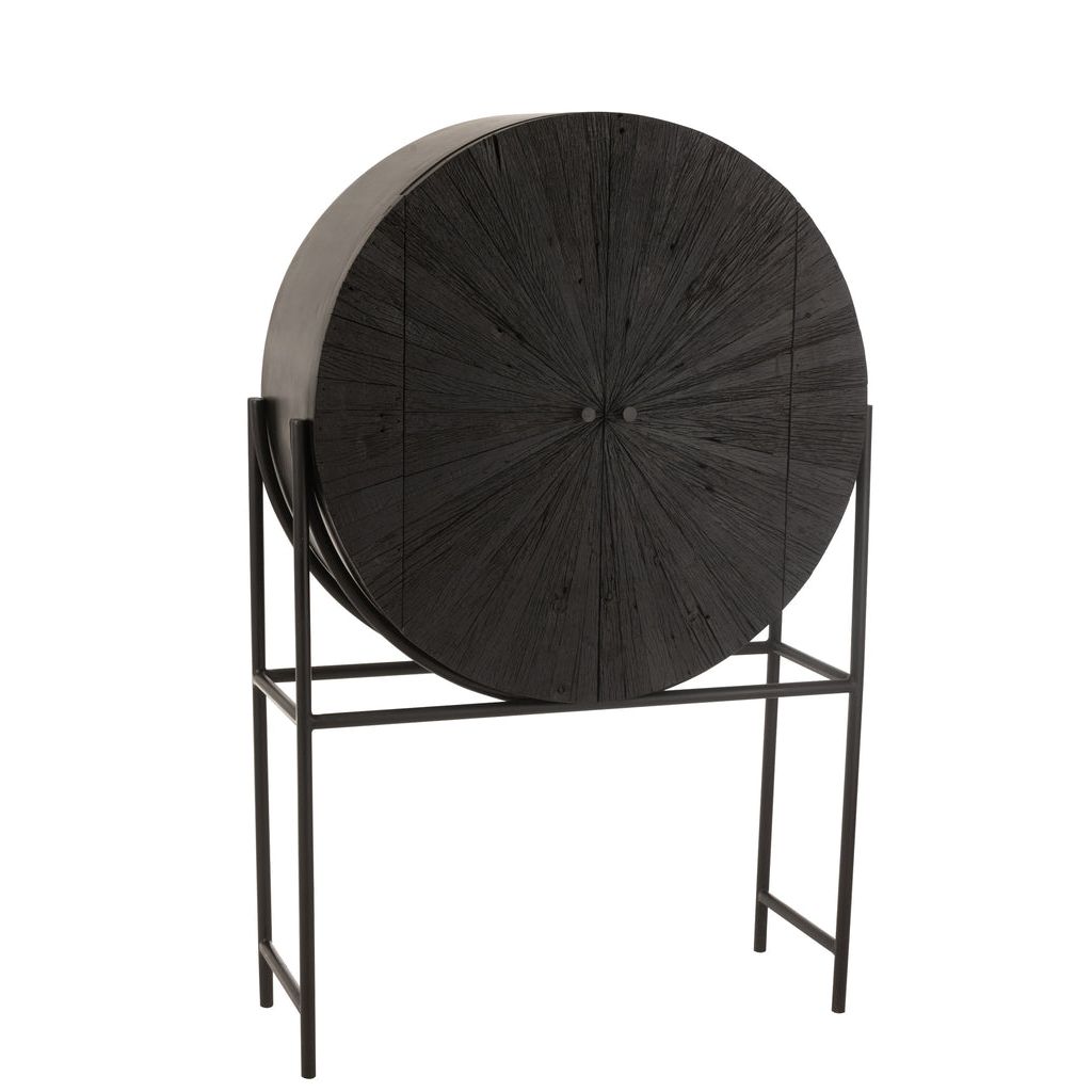 Armoire Shanil Bois Recyclé Noir J-Line