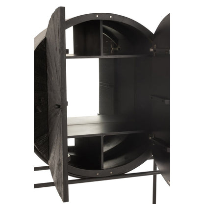 Armoire Shanil Bois Recyclé Noir J-Line